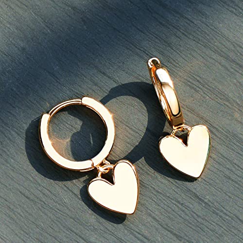 Gold Dangle Drop Hoop Earrings For Women Men Gold Plated Dainty Earrings Hypoallergenic Cross/Lightning/Lock/Spike/Heart/Star/Evil Eye/Snake #TOP3