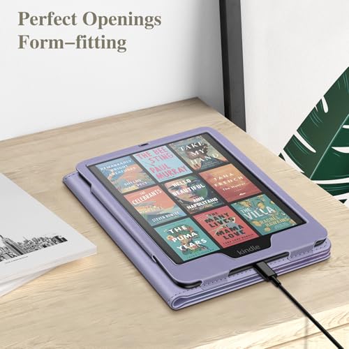 Image of Fintie Case for 7 inch /6.8 inch Kindle Paperwhite(12th /11th Generation-2024 /2021) and Kindle Colorsoft Signature Edition -Slim Foldable Stand Cover Auto Wake /Sleep for Paperwhite 2024, Lilac Marble