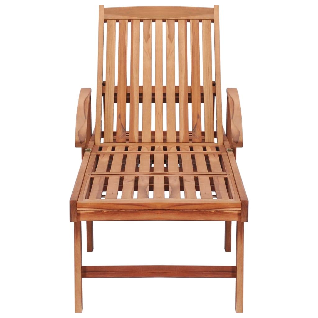 Teakholz Sonnenliege mit Verstellbarer Rückenlehne, Outdoor Loungesessel für Pool, Terrasse, Deck, Strand, Wetterbeständige Chaiselongue mit Rollen