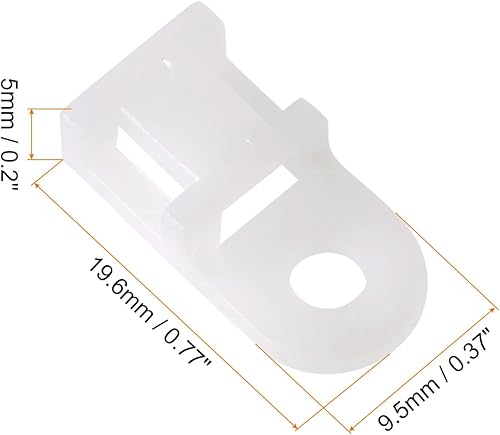 Miniatura 2 de Rebower Base de clip de alambre flexible para montaje de brida de cables, para alambre, cable, cuerda - 0.205 inblanco30 piezas