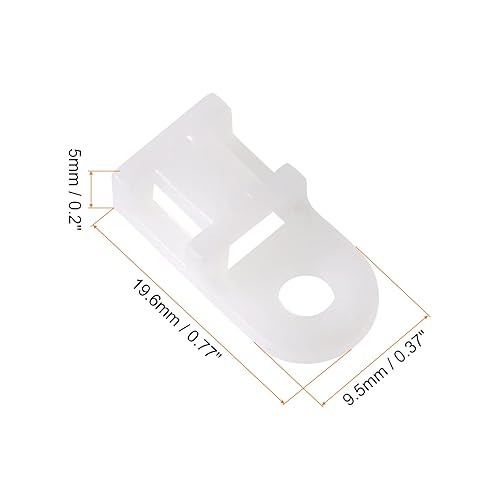 Miniatura 2 de Base de clip de alambre flexible para montaje de brida de cables, para alambre, cable, cuerda - 0.157 inblanco50 piezas