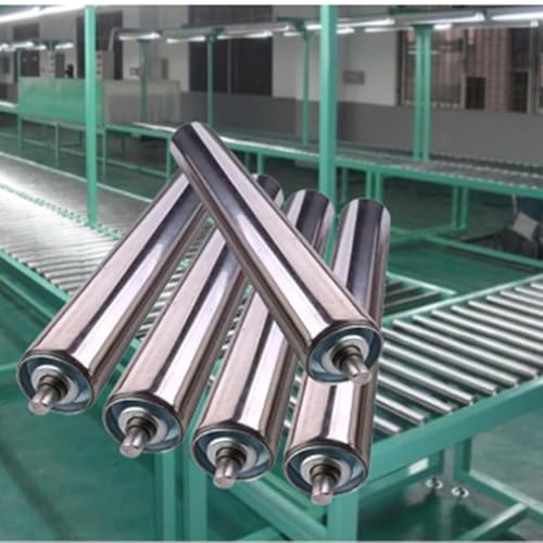 5 Pcs Warehouses Replacement Conveyor Roller, Stainless Steel Gravity Roller for All Types Of Moving Projects, as Feed Rollers to Metal Cutting Saw, Spring Press-in Installation(Dia 50MM/1.9in,L 200MM