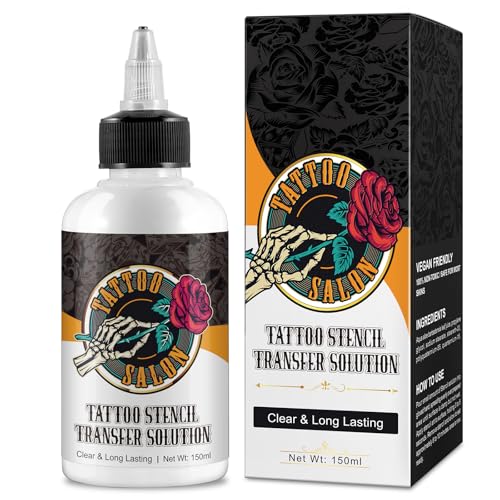 150ml Tattoo Stencil Transfer Gel Solution, Professional Tattoo Stencil Gel, Stencil Magic Cream, Tattoo Application Solution for Transfer Paper Machine Stencils, Clear & Long-Lasting