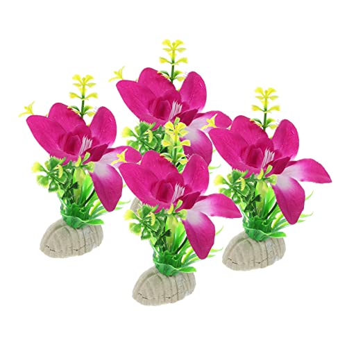 Set of 4 Sushi Plate Orchid Flower Decorations Japanese Style Artificial Flower Ornaments for Restaurant Decor
