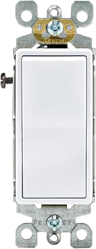 Miniatura 3 de Leviton 5603-2AW Antimicrobial 15Amp 120277V Decora Rocker Interruptor silencioso de 3 vías de CA, blanco, 1 unidad (paquete de 1)