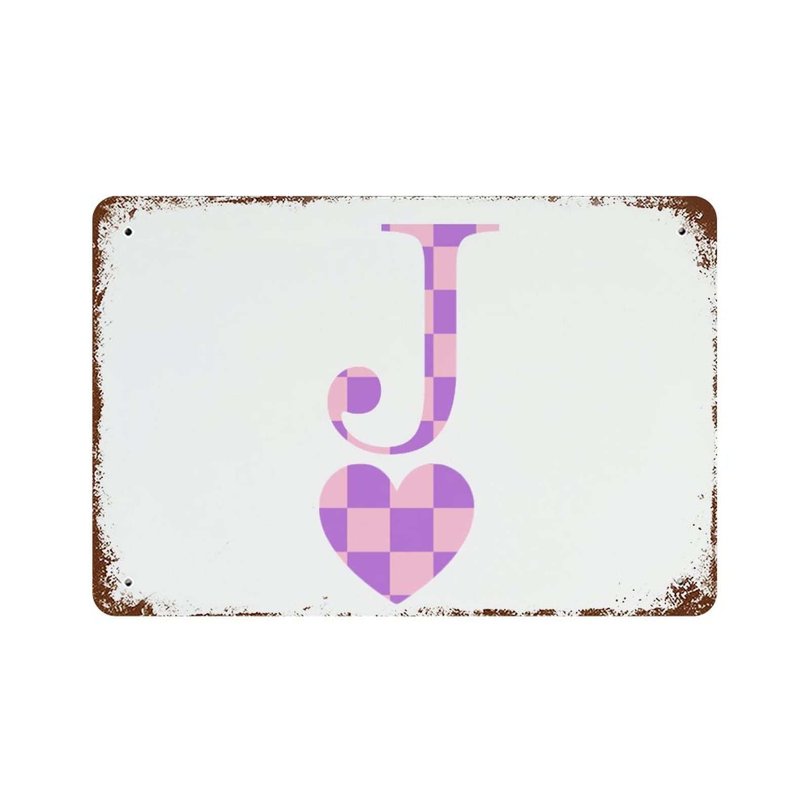 Panneau Intérieur Extérieur Lettre J Monogramme Love Heart pour Style Ferme