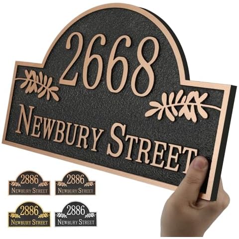 Ayowittu Large Metal Address Plaque Cover
