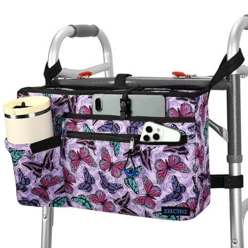 ZHCHG Walker Bag with Cup Holder, Walker Accessories for Seniors
