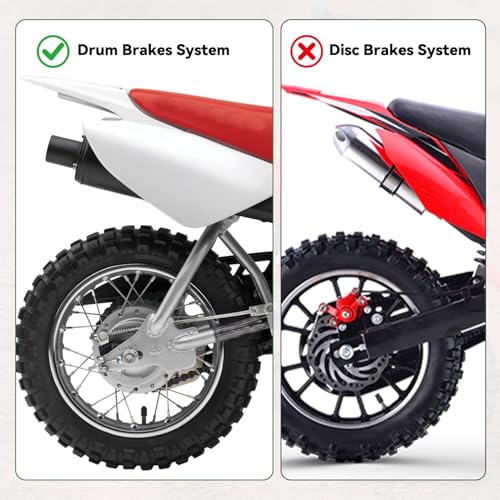 Image of 2.50-10 Dirt Bike Rear Wheel Drum Brake Assembly Compatible with CRF50 XR50 TTR50 SSR Taotao Apollo, 2.5-10 2.50x10 Tire & Rim for 50cc 70cc 90cc 110cc Pit Bike Off Road Motorcycle Parts