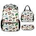 Mercuryelf Gaming Boys Girls Backpack with Lunch Box Set, 3 in 1 School Travel Backpacks Matching Combo, Fashion Beige Bookbag and Pencil Case Bundle