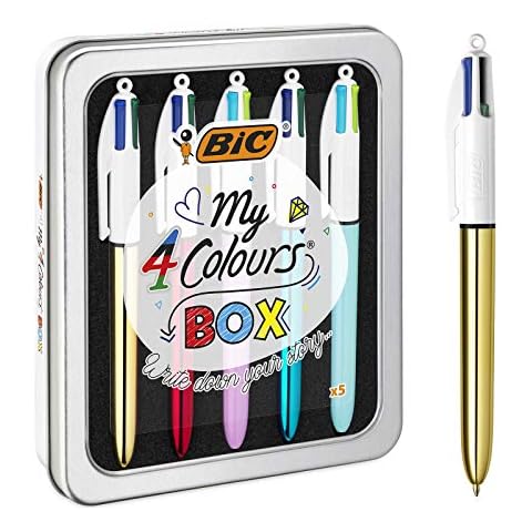 Caja de 5 Bolígrafos BIC My 4 Colours Box con Tintas en Colores Surtidos Cover