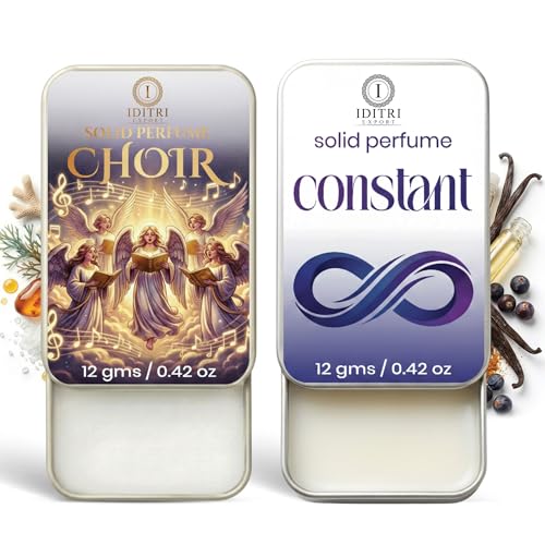 Image of Solid Perfume |Choir&Constant Alcohol Free Wax Perfume Balm, Long Lasting | Pocket Tin 12g, Pack Of 2| Non Greasy Smooth Glide, Travel Friendly Men And Women