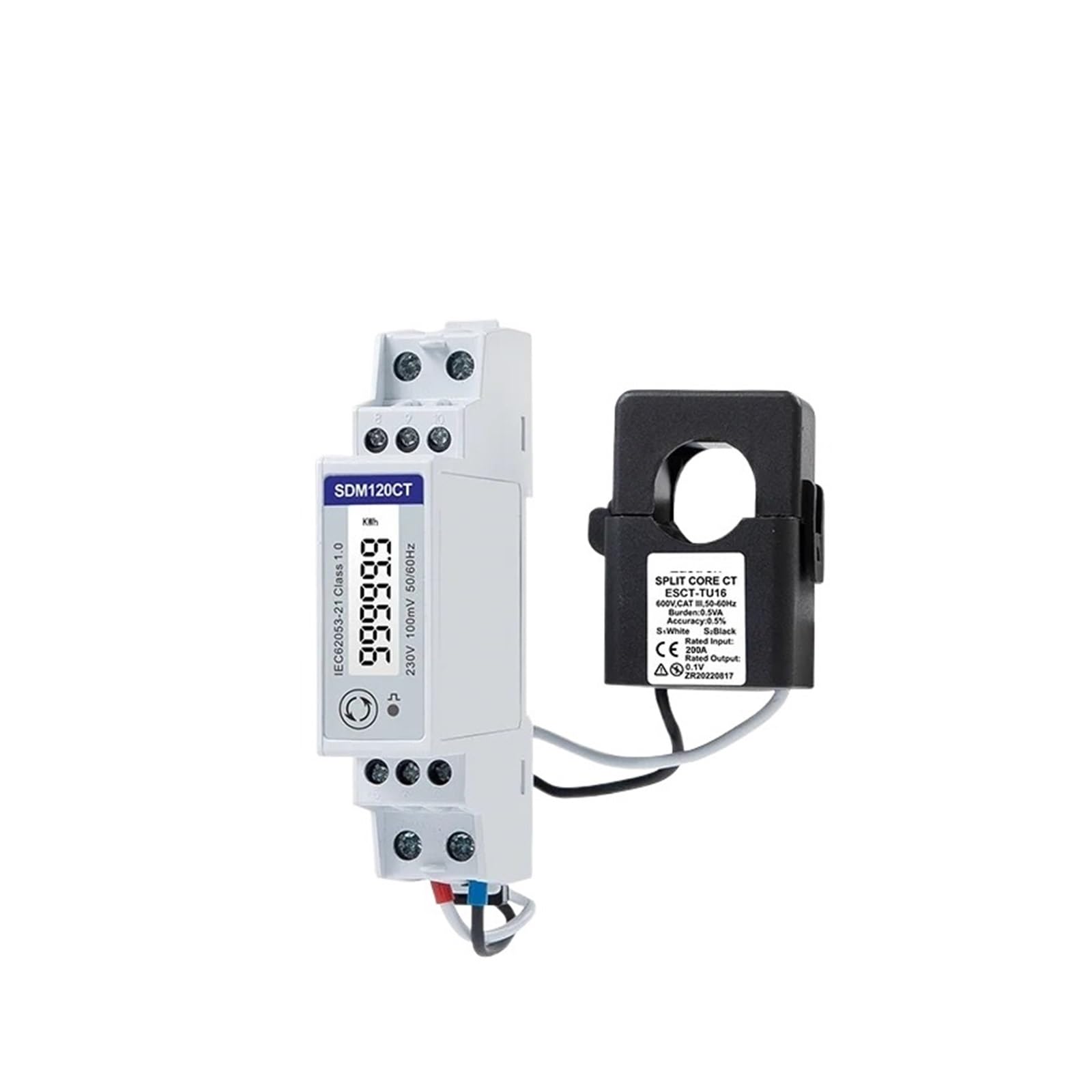 SDM120CT-MV+ESCT-TU16 100 A-200 A/0,1 V, 230 V, monophasé, 2 Fils(120CT and TU1620A)