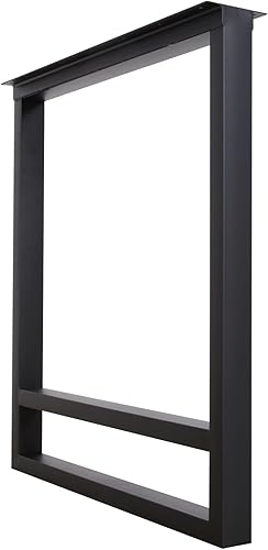 Miniatura 7 de SSS Furniture Juego de 2 patas de mesa de metal resistente de tubo cuadrado de hierro para escritorio, patas de mesa de comedor, oficina, patas de