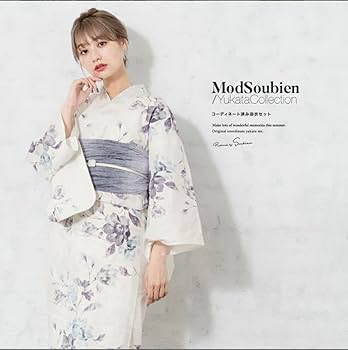 Amazon.co.jp: きもの館 創美苑 浴衣セット 2点(浴衣、帯