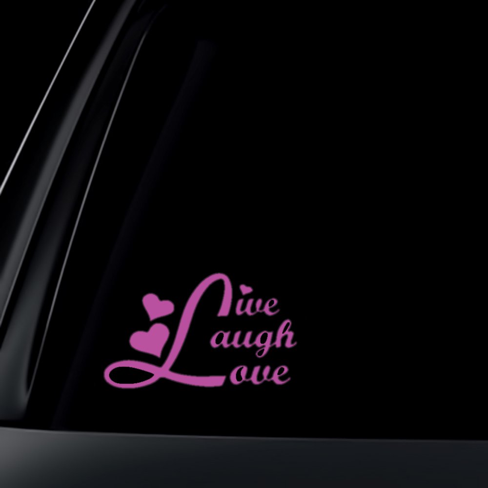 Live Laugh Love Car Decal/Sticker - 8" Light Pink