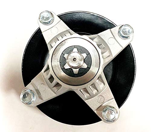Upgraded (Threaded Mount Holes, 6 Pt Star) Spindle - Compatible with: Cub Cadet MTD 618-04825B, 918-04825B, 618-05016, 918-05016