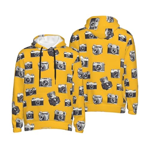 Hoodies For Men - Vintage Camera Yellow Print Long Sleeve Casual Men'S Hoodies & Sweatshirts Pullover With Pocket4