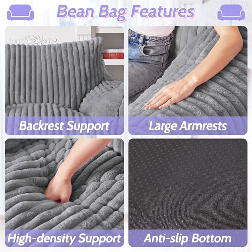 image for HABUTWAY HABUTWAT Giant Bean Bag Chair for Adults, Large Bean Bag Floo