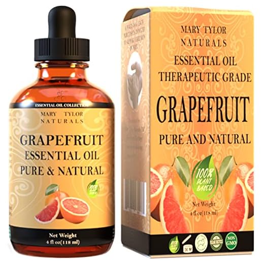 Organic Grapefruit Essential Oil (4 oz), USDA Certified by Mary Tylor Naturals, Therapeutic Grade for Stress Relief, Relaxation, Aromatherapy, Diffuser, Home