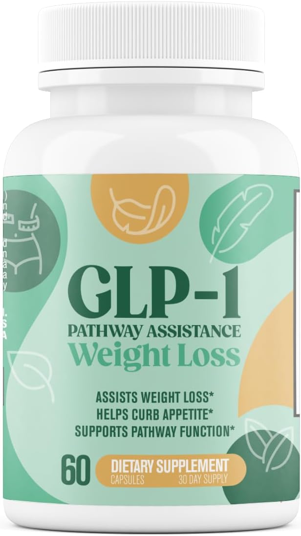 GLP-1 Weight Loss Support - Fat Burner for Men & Women - Supports Healthy Pathways Associated with GLP-1 Activity + Appetite Suppressant Supplement - 60 Capsules to Help Lose Weight