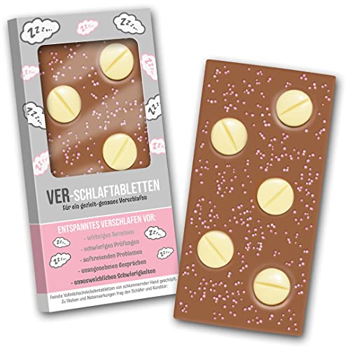Yippiejaja Schokolade Ver-Schlaftabletten I Schokoladentafel mit Tabletten I Schokolade Schlaftabletten I Schokolade…