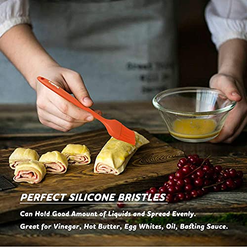 Image of Walfos 600℉ Heat Resistasnt Pastry Brushes, BPA Free Silicone Basting Brush for Cooking, Spread Oil Butter Sauce for Baking Kitchen BBQ Grill, Dishwasher Safe, 2 Size (Large and Samll)