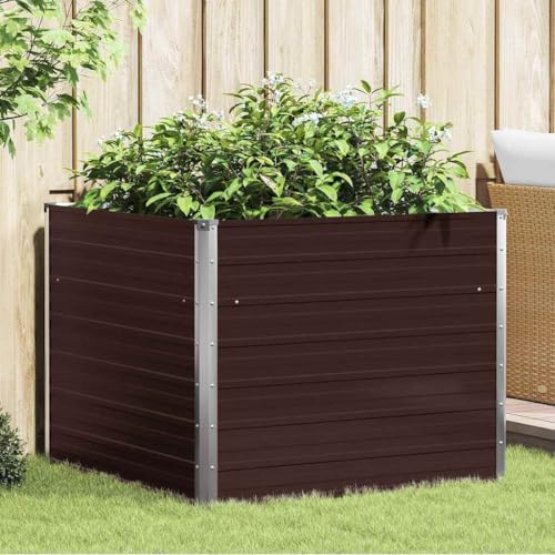Lumanois Mesa de Cultivo de Acero galvanizado marrón 100x100x77 cm, Casa y jardín Jardín Jardinería Maceteros y jardineras, Marrón, 9.3kg