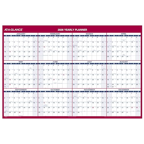 at-a-glance 2026 erasable calendar dry erase wall planner 4834 x 3234 extra large vertical-horizontal reversible pm3262826