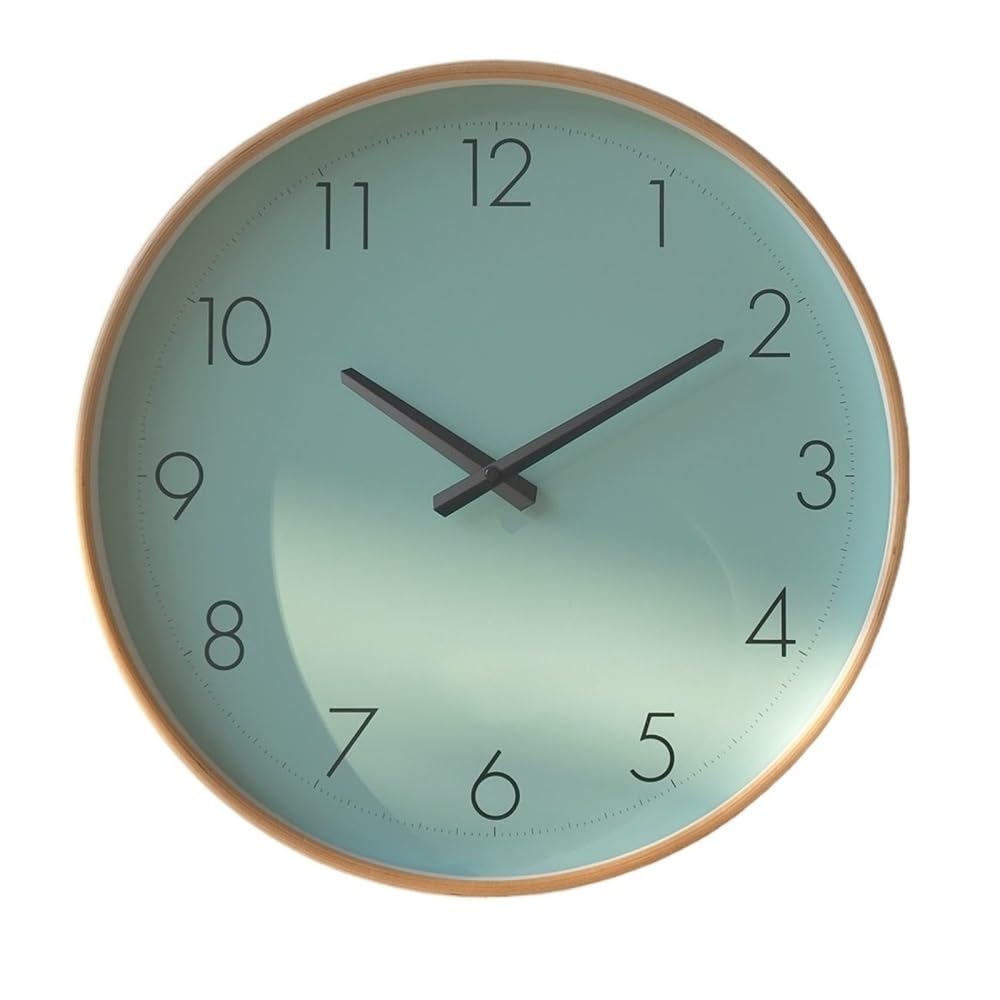 Horloge murale silencieuse à pile grand format 16 pouces vert menthe sans tic-tac agaçant