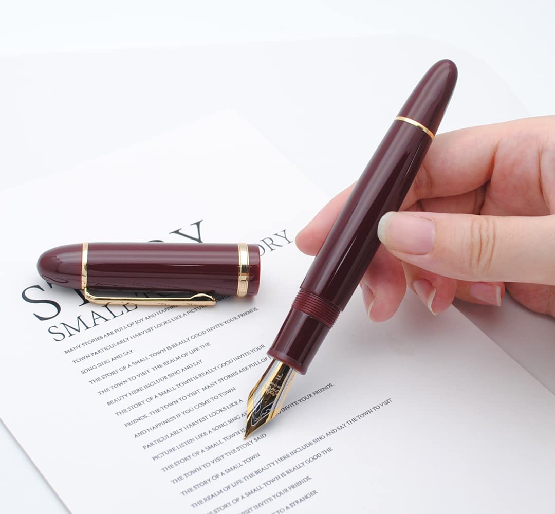 Amazon.co.jp: JINHAO X159 万年筆 F ペン先 0.5mm ワインレッド