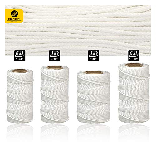 Utop Rope 100% Nylon Braided Mason Line | Heavy Duty Rosary String for Masonry, Construction, Home Improvement | General Purpose Twine String