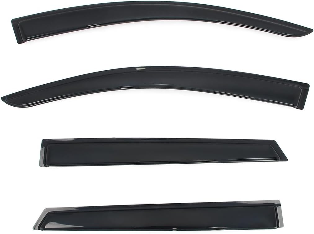 Side Window Deflectors, Compatible with 2023-2025 Subaru Solterra & Toyota bZ4X,Tape on Slim Style Smoke/Tinted Acrylic, 4PCS, Window Rain Shields