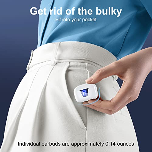 Ziuty Wireless Earbuds, Bluetooth 5.3 Headphones 50H Playtime With Led Digital Display Charging Case, Ipx5 Waterproof Earphones With Mic For Android Ios Cell Phone Computer Laptop Sports (White) #TOP5