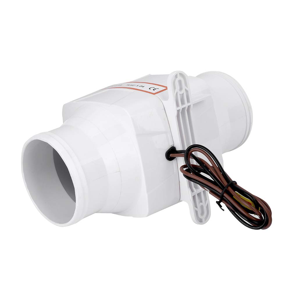Ausla Ventilatore Marino, Silenzioso Impermeabile 12V 76mm per Yacht Roulotte Edifici Alta Velocità Potente Ventilazione in Linea