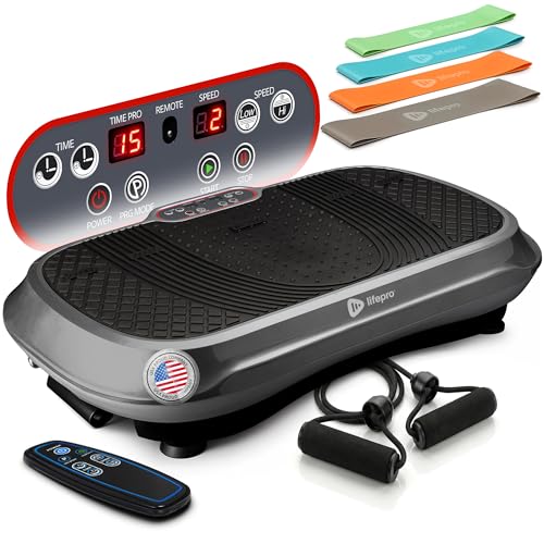 Image of Lifepro Waver Vibration Plate Exercise Machine - High-Intensity Vibration Plate for Lymphatic Drainage - Full-Body Workout Vibrating Platform with Loop Bands - Fitness Equipment for Strength & Toning