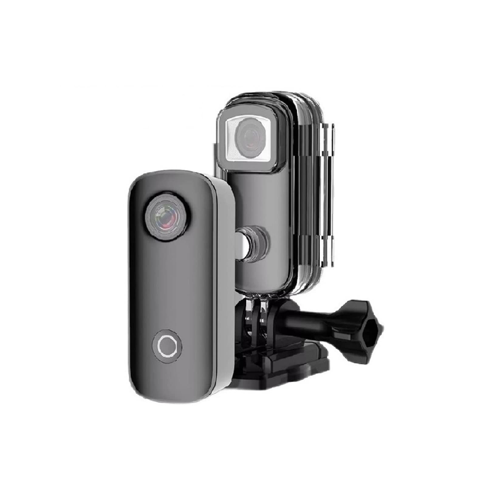 Action Cam, Mini Thumb Camera 1080P30FPS / 4K30FPS H.265 12MP 2.4G 30M Custodia Impermeabile Action Sport Videocamera DV,All'aperto, Sport, Video(C100 ADD 32GB,Oranje)