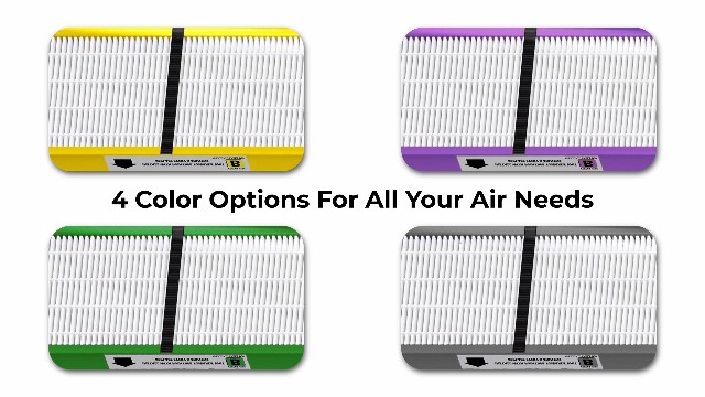 Image of 4 Pack FLT4825VO Toxin Clear Filter B Replacement for G-Guardian AC4825 AC4825E AC4825W AC4300 AC4800 AC4850 AC4900 Air Purifier, 4 Filters & 8 Carbon Pre-Filters, Green, For Office Livingroom Bedroom