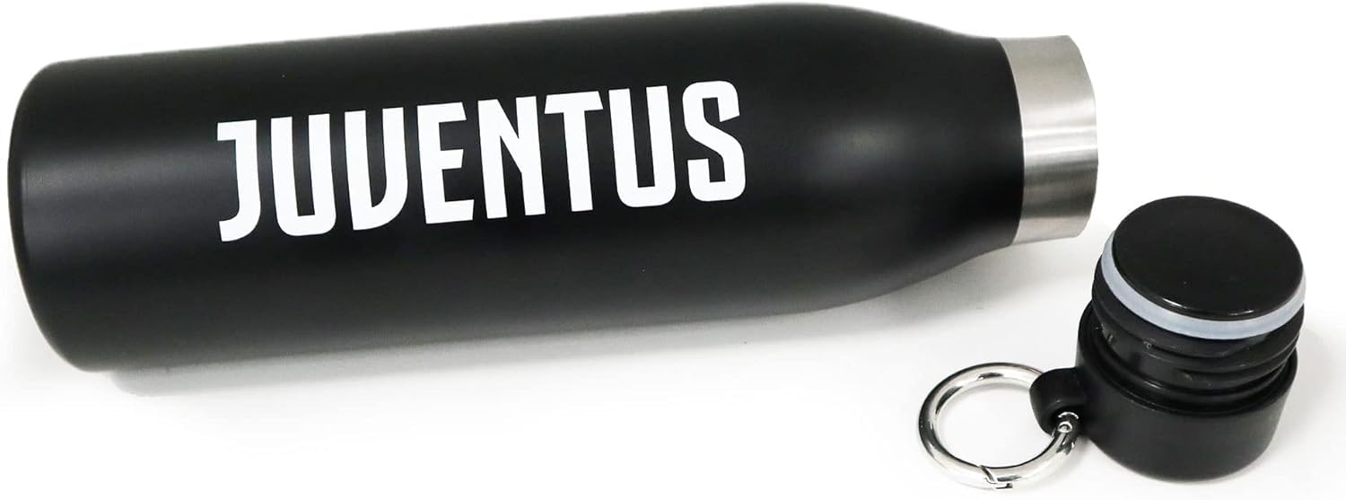 Zeus Party THERMOS BORRACCIA BIANCONERI compatibile con JUVENTUS 500 ML DOPPIA PARETE ISOLANTE IN ACCIAIO INOX JUVE