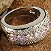 Psiroy 925 Sterling Silver Plated Simulated Pink Topaz Half Eternity Band Ring Size 13