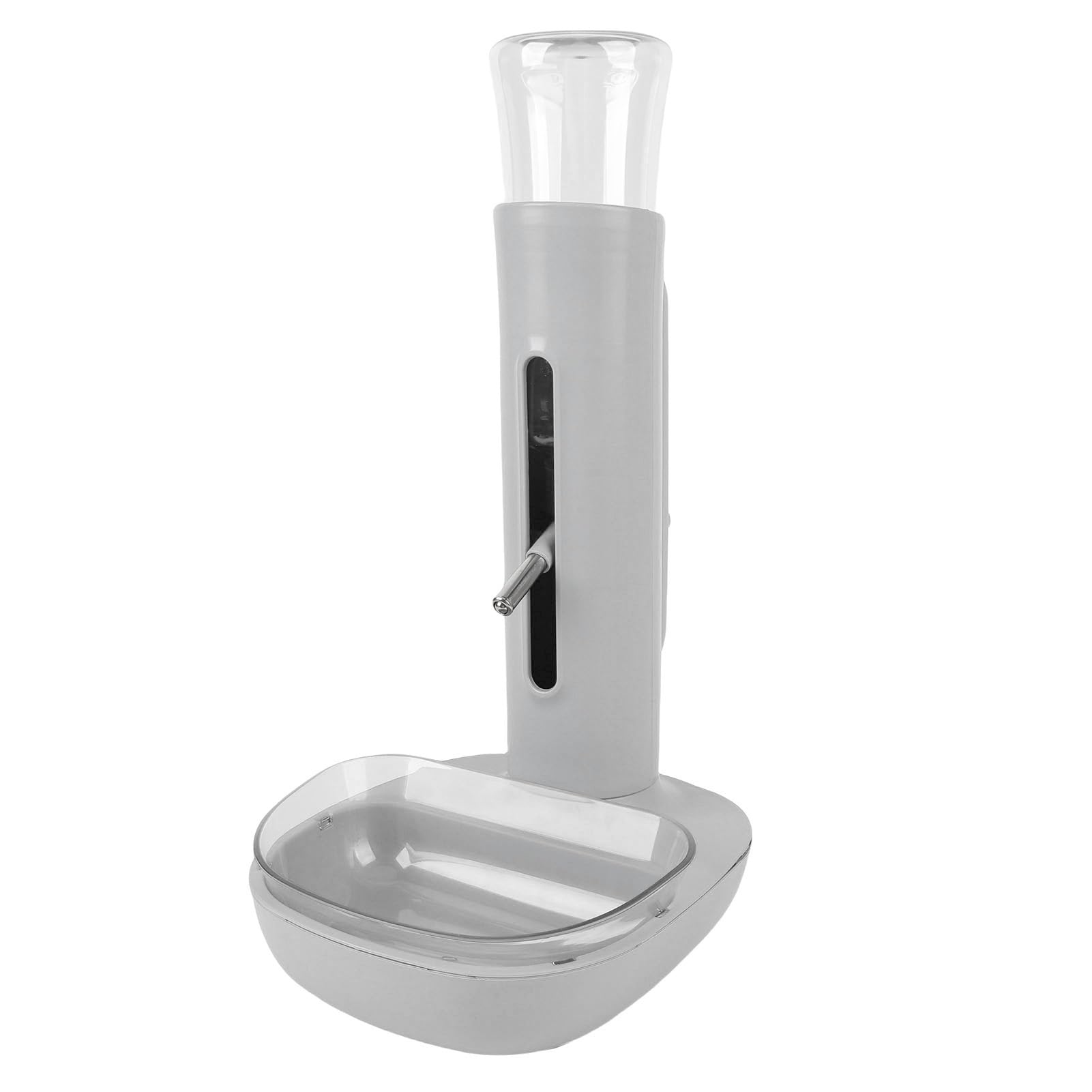 Dispensador De Agua De Pie para Mascotas, 680ml Alimentación Automática De Agua Altura Ajustable Comedero De Pie para Gatos Y Perros Bebedero De Botella Comedero Colgante (Gray)