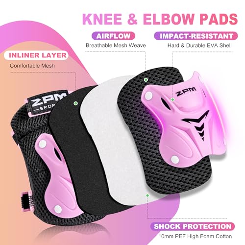 2PM SPORTS Knee and Elbow Pads Set with Wrist Guards for Kids Girls Boys - image 3