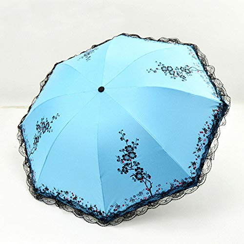 Parasol anti-UV pliable femme avec broderie dentelle pour une protection solaire absolue
