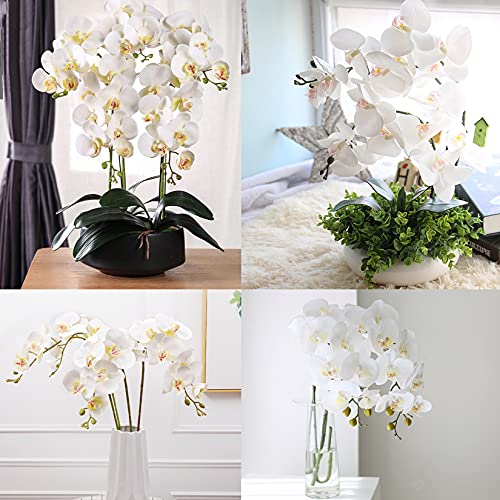 Grande orchidée artificielle 9 fleurs HinyoCo | Composition florale durable haut de gamme - 7