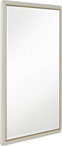 Miniatura 6 de Rodgers - Espejo de pared rectangular dorado beige mate de 28 x 42 pulgadas