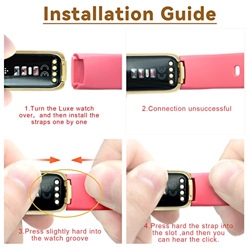 Sunnyson 10 Pack Bands Compatible With Fitbit Luxe,Adjustable Silicone Sport Replacement Wristbands Straps Compatible With Fitbit Luxe Smart Watch For Men Women（Large） #TOP3