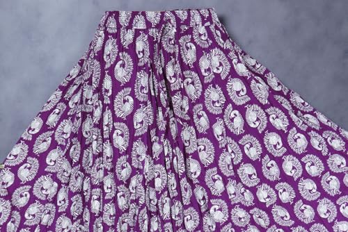 Image of Premium Long Skirt | Stylish Long Crushed Cotton & Unique Prints | Floor Length Skirt for Women | Elastic Waist Premium Maxi Skirt - Comfortable Casual Wear