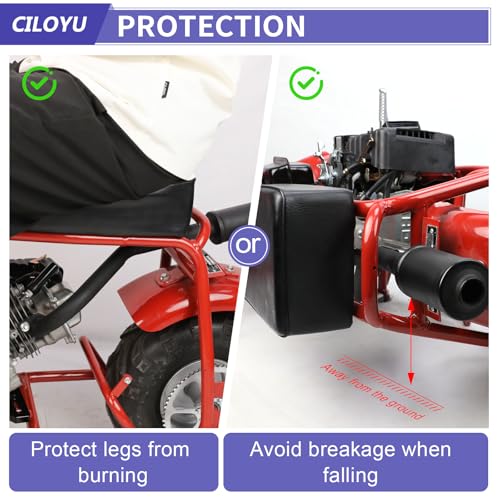 Image of Central Long Mini Bike Exhaust Header Pipe with Muffler Kit Compatible with GMB100 Coleman CT100U 79cc 3HP Engine 154F 3.0HP Predator 98cc GPS Rascal 98 Lite Minibike Parts Black