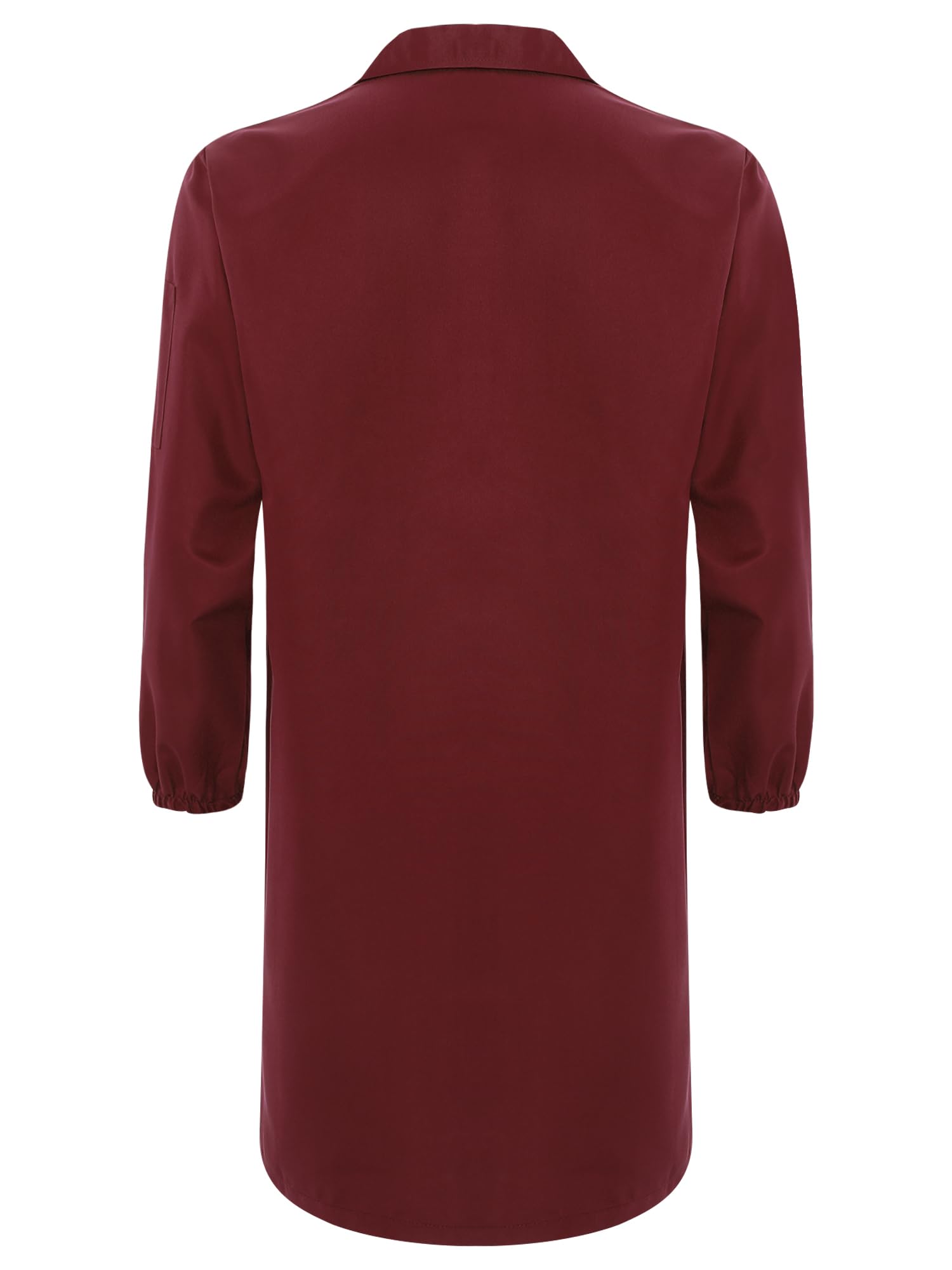 ACSUSS Men Women Jacket V Neck Top Durability Coat Dustproof Overall Resistant Blouse Lab Coat Red Medium