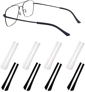 Eyeglass Temple End Tips Anti-Slip Soft Silicone Tube Holder Glasses Retainers Replacement Temple Tips for Flat